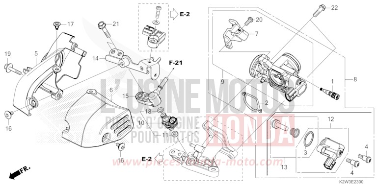 THROTTLE BODY for Dax ST125 PEARL NEBULA RED (R376) from 2023
